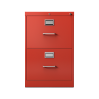 AI generated Red filing cabinet isolated on transparent background png