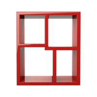 AI generated Elegant red cube self isolated on transparent background png