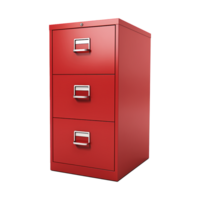 AI generated Red filing cabinet isolated on transparent background png