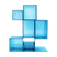 AI generated Elegant blue Cube self isolated on transparent background png