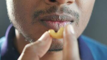 closeup of eating cashew nut video