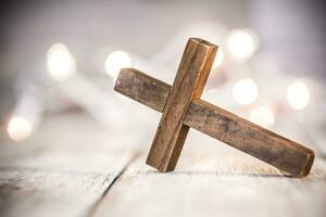 Wooden Christian Cross Background photo