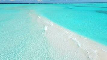 Tropical aerial view landscape seascape over Maldives Male atoll sandbank island video