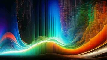 AI generated colorful abstract art with a wave of light video