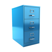 AI generated Blue filing cabinet isolated on transparent background png