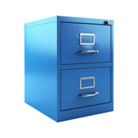 AI generated Blue filing cabinet isolated on transparent background png