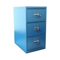 AI generated Blue filing cabinet isolated on transparent background png