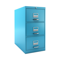 AI generated Blue filing cabinet isolated on transparent background png