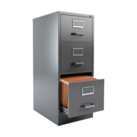 AI generated Gray filing cabinet isolated on transparent background png