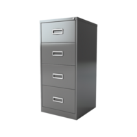 AI generated Gray filing cabinet isolated on transparent background png