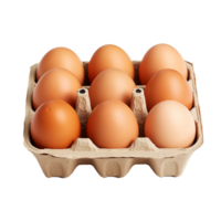 AI generated A box of eggs png isolated on transparent background