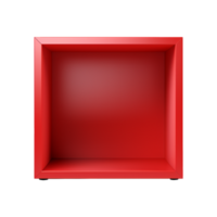 AI generated Elegant red cube self isolated on transparent background png