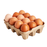AI generated A box of eggs png isolated on transparent background