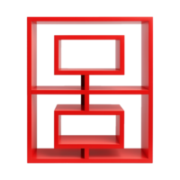 AI generated Elegant red cube self isolated on transparent background png