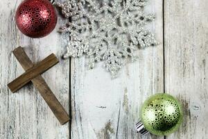 Holy Christian Cross and Christmas Holiday Theme Background photo