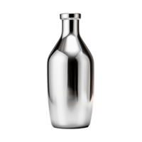 ai generiert Silber Flasche png isoliert auf transparent Hintergrund