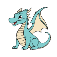 cartoon blue dragon clipart png