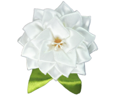 white fabric brooch made of satin ribbon no background png