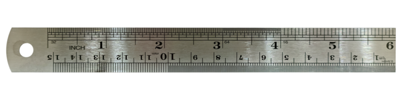 Metall Lineal 15 Zentimeter transparent ohne Hintergrund png