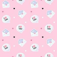 Seamless pattern with letter and message vector