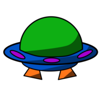 Cartoon illustration UFO cute isolated on background png