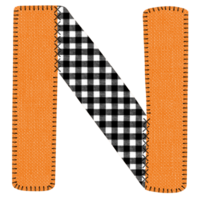 Fabric Alphabet Letter N png