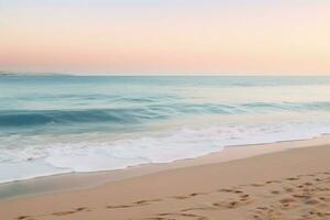 AI generated Seashore at Dawn with the waves gently lapping at the shore photo