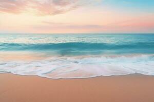 AI generated Seashore at Dawn with the waves gently lapping at the shore photo