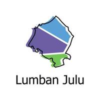 mapa de lumbar julio vector diseño plantilla, nacional fronteras mapa de Indonesia país ilustración diseño