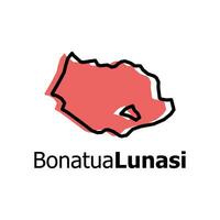 Map City of Bonatua Lunasi World Map International vector template with outline graphic style, isolated on white background