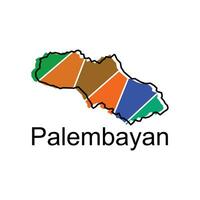 map City of Palembayan vector design template, national borders map of Indonesia country illustration design