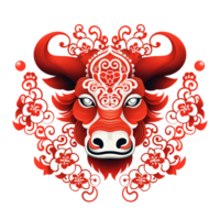 AI generated Chinese Zodiac Animals Papercutting Ox png