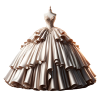 AI generated Isolated ball gown clothing item on a transparent background, PNG File Format