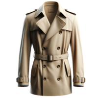 AI generated Isolated trench coat fashion piece of clothing on a transparent background, PNG File Format