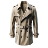 AI generated Isolated trench coat clothing item on a transparent background, PNG File Format