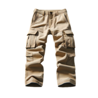 AI generated Isolated pair of cargo pants fashion piece of clothing on a transparent background, PNG File Format