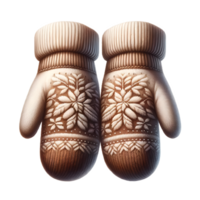 AI generated Isolated pair of Mittens clothing item on a transparent background, PNG File Format