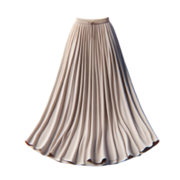 AI generated Isolated maxi skirt clothing item on a transparent background, PNG File Format