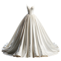 AI generated Isolated wedding dress fashion piece of clothing on a transparent background, PNG File Format