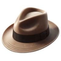 AI generated Isolated Fedora clothing item on a transparent background, PNG File Format