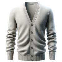 AI generated Isolated cardigan clothing item on a transparent background, PNG File Format