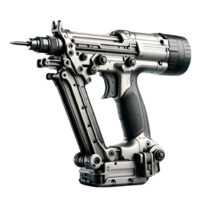 AI generated Isolated Nail Gun hardware tool on a transparent background, PNG File Format