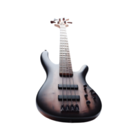 AI generated An isolated bass guitar musical instrument cutout object on transparent background, PNG file