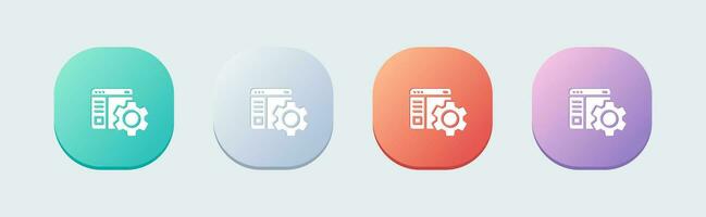 Configuration solid icon in flat design style. Setting signs vector illustration.
