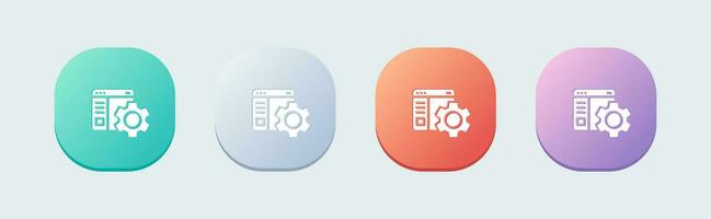 Configuration solid icon in flat design style. Setting signs vector illustration.