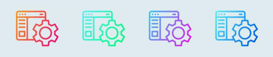 Configuration line icon in gradient colors. Setting signs vector illustration.