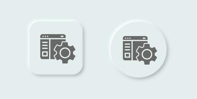 Configuration solid icon in neomorphic design style. Setting signs vector illustration.