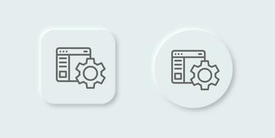 Configuration line icon in neomorphic design style. Setting signs vector illustration.