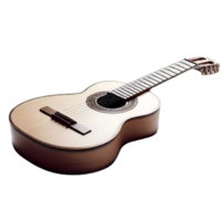 AI generated An isolated classical guitar musical instrument cutout object on transparent background, PNG file