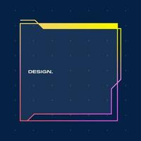 Futuristic square gradient background. Pop up window vector illustration.